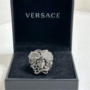 Authentic Versace Medusa Gun Metal Ring